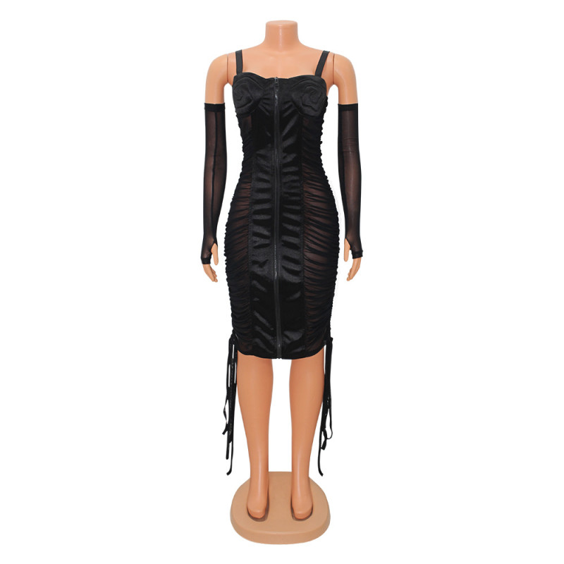 Women's Sexy Skinny Mesh Sheer Sling Dress