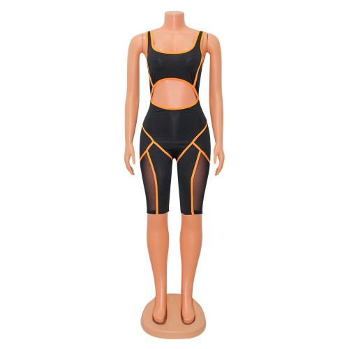 Women's Fashion Sexy Skinny Colorblock Sleeveless Jumpsuit