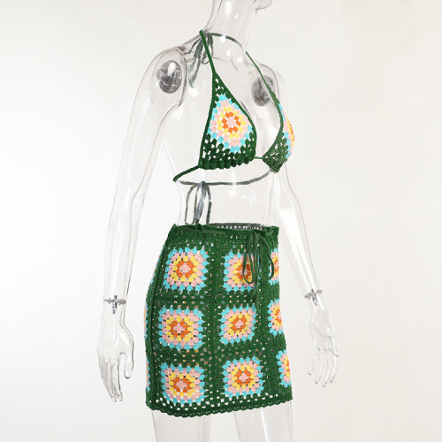 Knitted Camisole Skirt Set