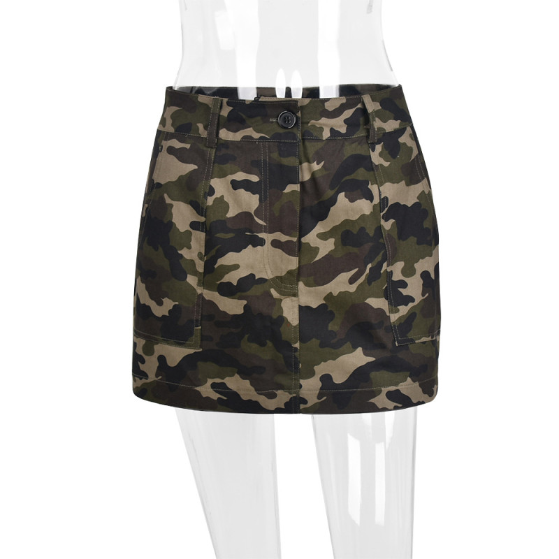 sexy slim one-step skirt women's camouflage hip skirt