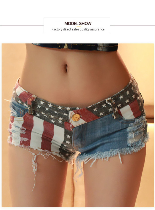 Night club hole low waist jeans denim shorts sexy hot pants night club hole