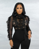 Lace trousers sexy see-through jumpsuit