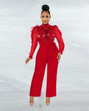 Lace trousers sexy see-through jumpsuit