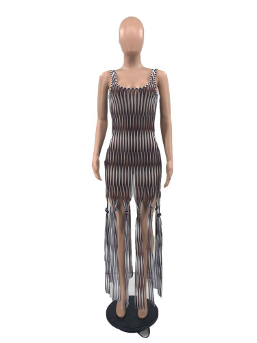 Women's Mesh Positioning Print Dress