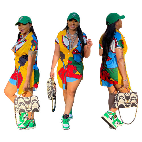 Oversized Graffiti Shirt Dress