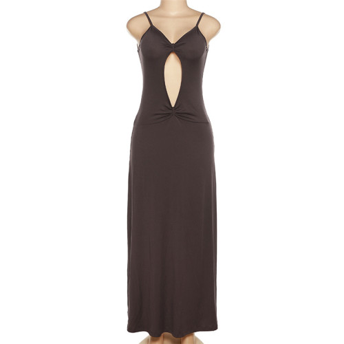 Fashion Hollow Sexy Backless Slim Pack Hip Temperament Dress