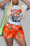 Joker Print Short Sleeve T-Shirt Casual Hot Pants Set