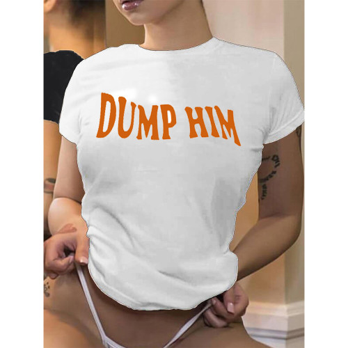 Fashion Personality DIY Casual Stretch Cotton Printed T-Shirt