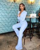 Fashion Pit Zip Solid Color Jumpsuit