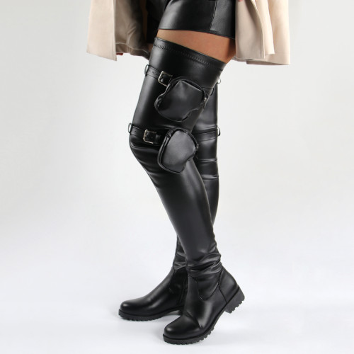 Round Toe Low Heel Over Knee Boots  Y2110135