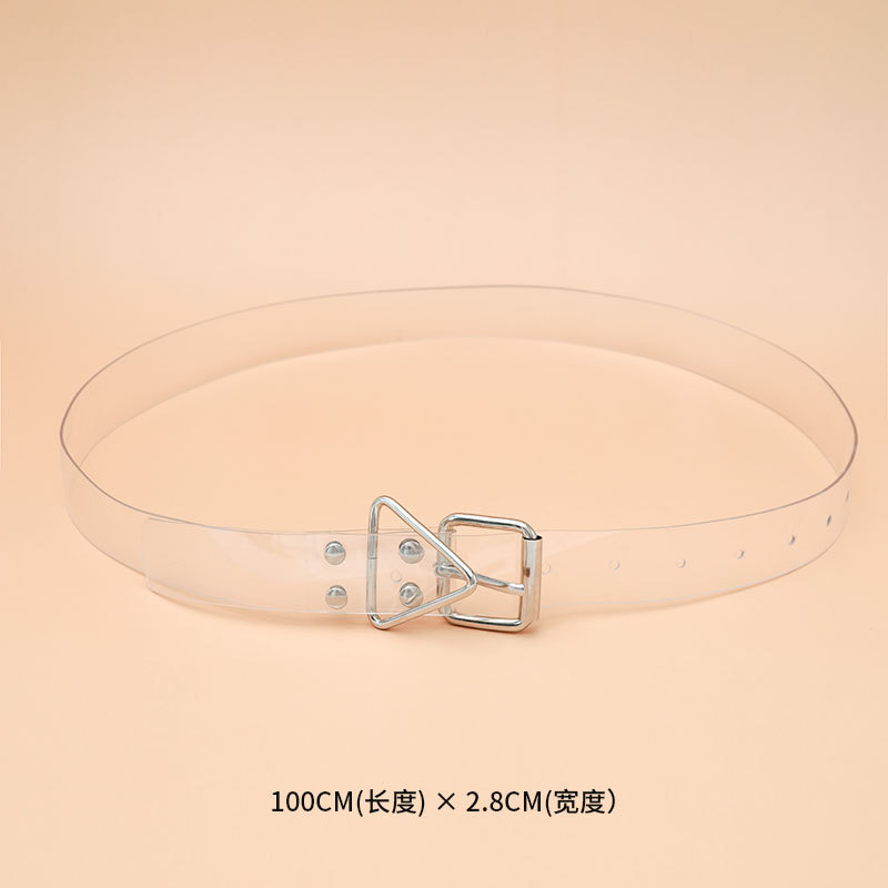 Transparent Double-Breasted Geometric Belt  LX652328740262
