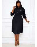 solid color pleated plus size skirt