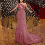 Slim Fit Long Sequin Sequin Dress Off Shoulder Banquet Evening Dress Amazon Dress