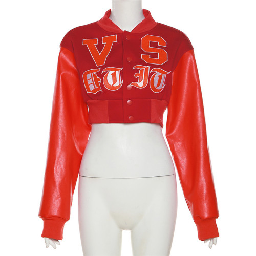 Sexy cropped round neck loose cropped jacket