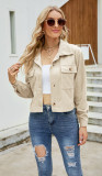 Short Ladies Jacket Corduroy Lapel Shirt Jacket