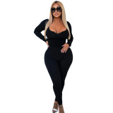 Solid Color Sexy Tight Trend Suit Casual Yoga Two-piece Set