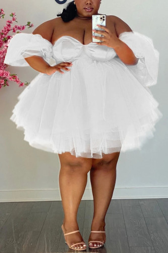 loose big swing mesh dress short skirt plus size women's dress