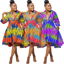 Fashion Positioning Print Shirt Dress
