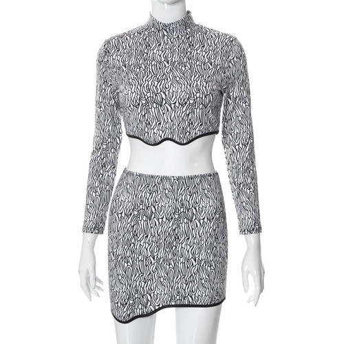 Open navel miniskirt 2-piece set
