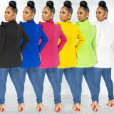 Solid Color Women's Ruffled Long Sleeve Blazer