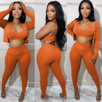 Sexy slim vest jacket three-piece nightclub suit