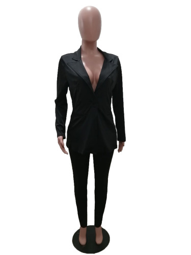 Solid color sexy fashion casual suit