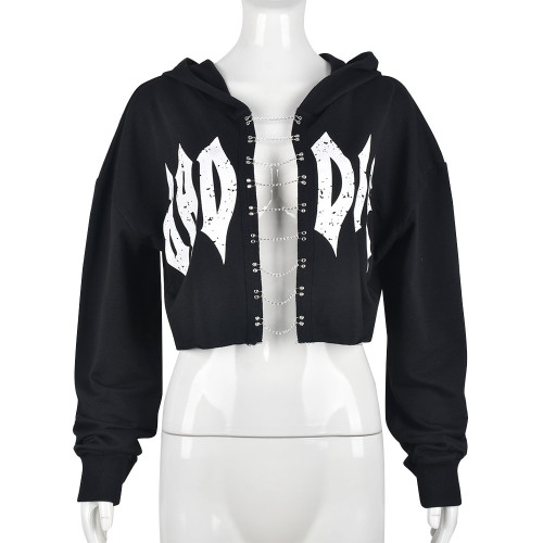 Women's Fashion Hooded Patch Pocket GALERYDEPT Sweatshirt