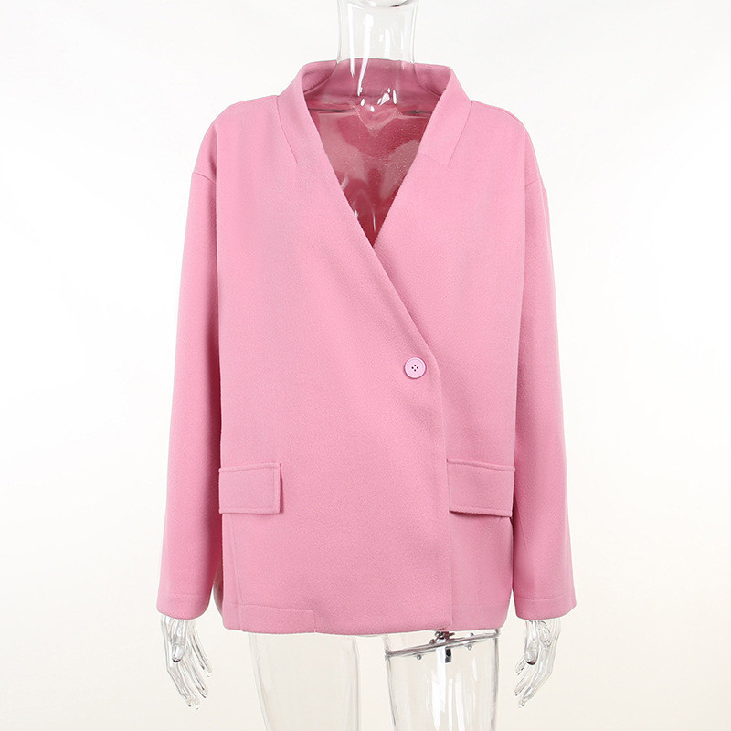 Large size loose suit jacket jacket one button temperament commuter long-sleeved women's clothing