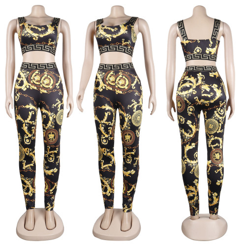 Cropped Navel Slim Camisole Pants Two-Piece Nightclub Suit