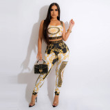 Cropped Navel Slim Camisole Pants Two-Piece Nightclub Suit