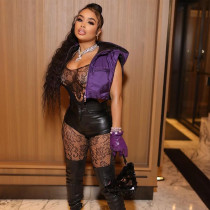 Hooded zipper bag buckle fleece-filled warm street fashion padded coat Hooded zipper bag buckle fleece-filled warm street fashion padded coat