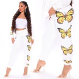 Butterfly Print Casual Pants Women's Loose Sweatpants Sweatpants