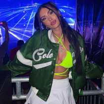 Fashion Casual Cardigan Letter Patch Loose Long Sleeve Top Jacket Fashion Casual Cardigan Letter Patch Loose Long Sleeve Top Jacket