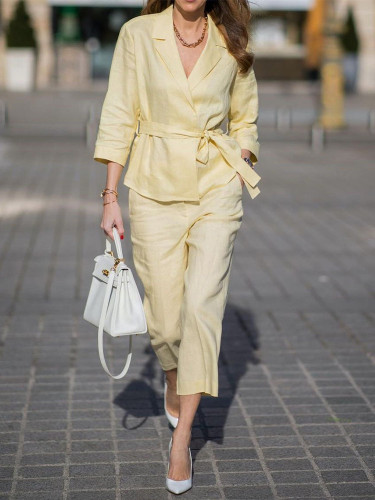 Temperament commuter small suit cropped pants professional women's pants suit