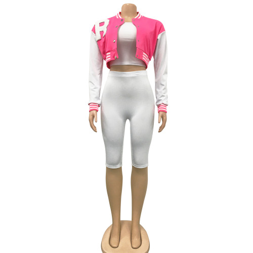 Fashion women's long-sleeved navel coat lining trousers three-piece set