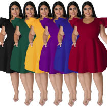 Plus Size Women's Multicolor Swing Dress Dress