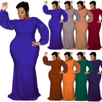 plus size long sleeve sequin dress