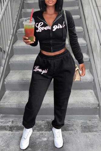 Women's Fashion Athleisure Printed Long Sleeve Two Piece