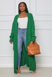 Loose Knit Cardigan Lazy Wind Pocket Long Twist Sweater Jacket