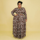 Printed Fashion Casual Suit Plus Size Women's Two Piece Set
