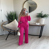 Off shoulder solid color organ bag fashionable elegant jumpsuit