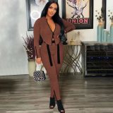 Women's autumn and winter new suit High elastic characteristic zipper fashion strap two-piece set