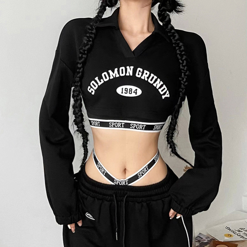Women's fashion letter printing T-shirt suspender waist vest two-piece set