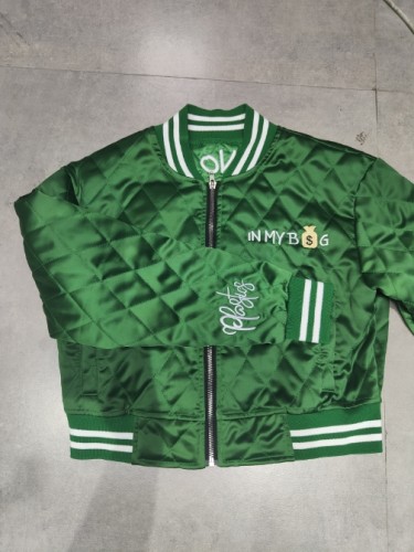 Casual letter embroidery quilted cotton jacket jacket