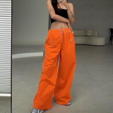 Knitted lace loose straight overalls Autumn women's large women's wide leg casual pants
