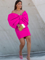 Bowknot dress design feeling fashionable sexy party bag hip skirt
