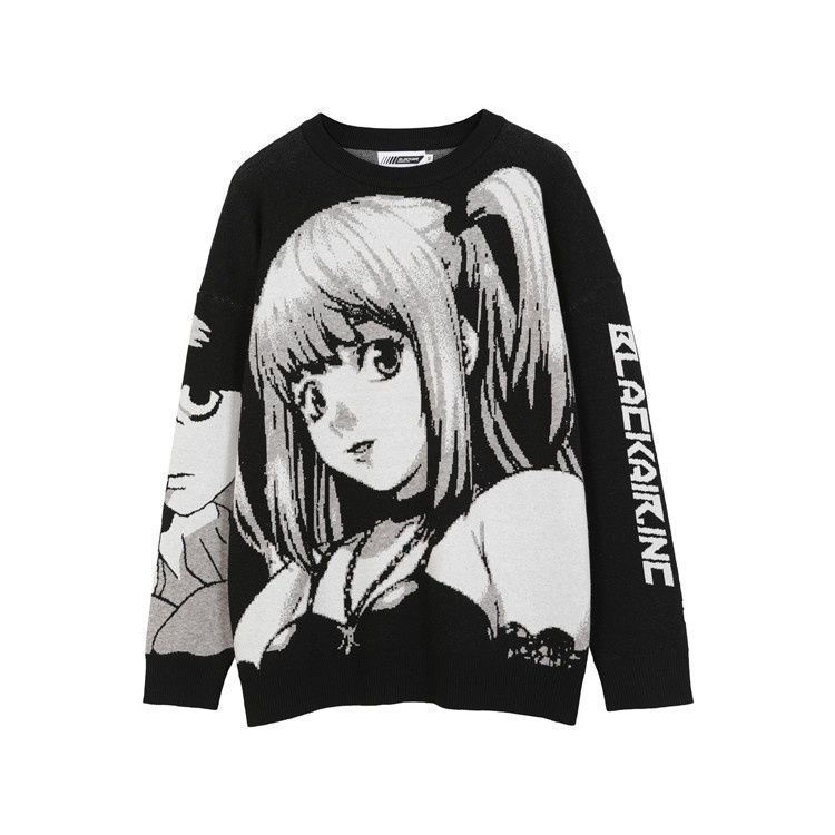 Sweater with round neck fashion cartoon loose knit base coat