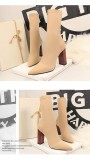 Oversized women's shoes casual simple solid color pointed thick heel mesh high fashion shoes