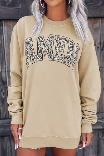Printed hoodless sweater casual long sleeve pullover