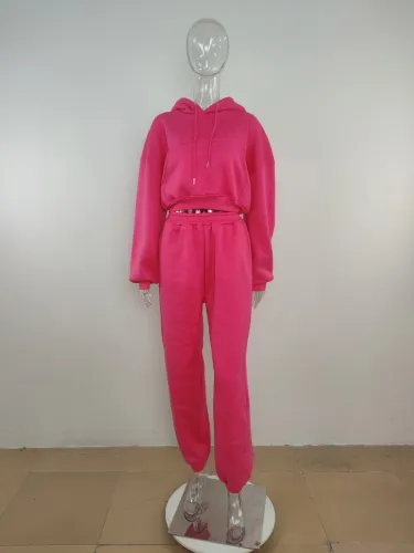 Long sleeve thickened hooded sweater sportswear casual suit